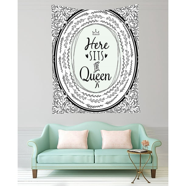 Quote Tapestry Inspirational Wall Art By , Black And White Decoration Ideas For Living Room Decor Queen Design With Funny Theme Modern Wall Hanging.., By Ambesonne - Walmart.com