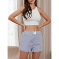 thumbnail image 5 of Elippeo Women Striped Shorts  Elastic Waist Summer Casual Shorts Streetwear for Daily Date, 5 of 8
