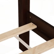 King Pine Bed with Rattan Headboard & Footboard - Espresso