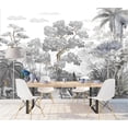 thumbnail image 5 of Papel tapiz mural de plantas y árboles en blanco y negro del sudeste personalizado para sala de estar, mejoras para el hogar, papel tapiz de arte 3D para decoración del hogar, 5 of 5