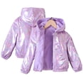 thumbnail image 3 of Chenyin Kids Toddler Girl's Fall Winter Fleece Coat Jacket Hooded Phantom Color Plush Outwear Teen Warm Cotton Puffer Hooded Jacket for Girl's 5-13T, 3 of 9