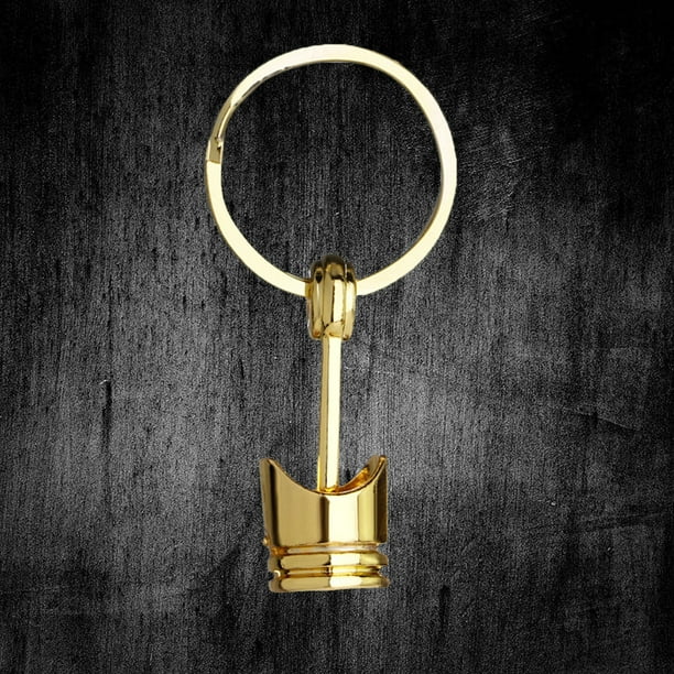Engine Piston Keyring Keychain Metal Cool Car Keyring Purse Bag Pendant Decoration Creative Gift Party Favor Golden