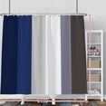 thumbnail image 2 of Blue and Gray Texture Shower Curtain Fashion Striped Creative Design Gray Minimalism Decorative Artistical Shower Curtains for Home Bathtubs Bath Polyester Waterproof with Hooks 84x72 Inches, 2 of 6