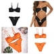 thumbnail image 1 of 2 conjuntos de para mujer, traje de baño inferior acolchada, traje de baño negro + naranja Soledad Traje de bikini de mujer, 1 of 10