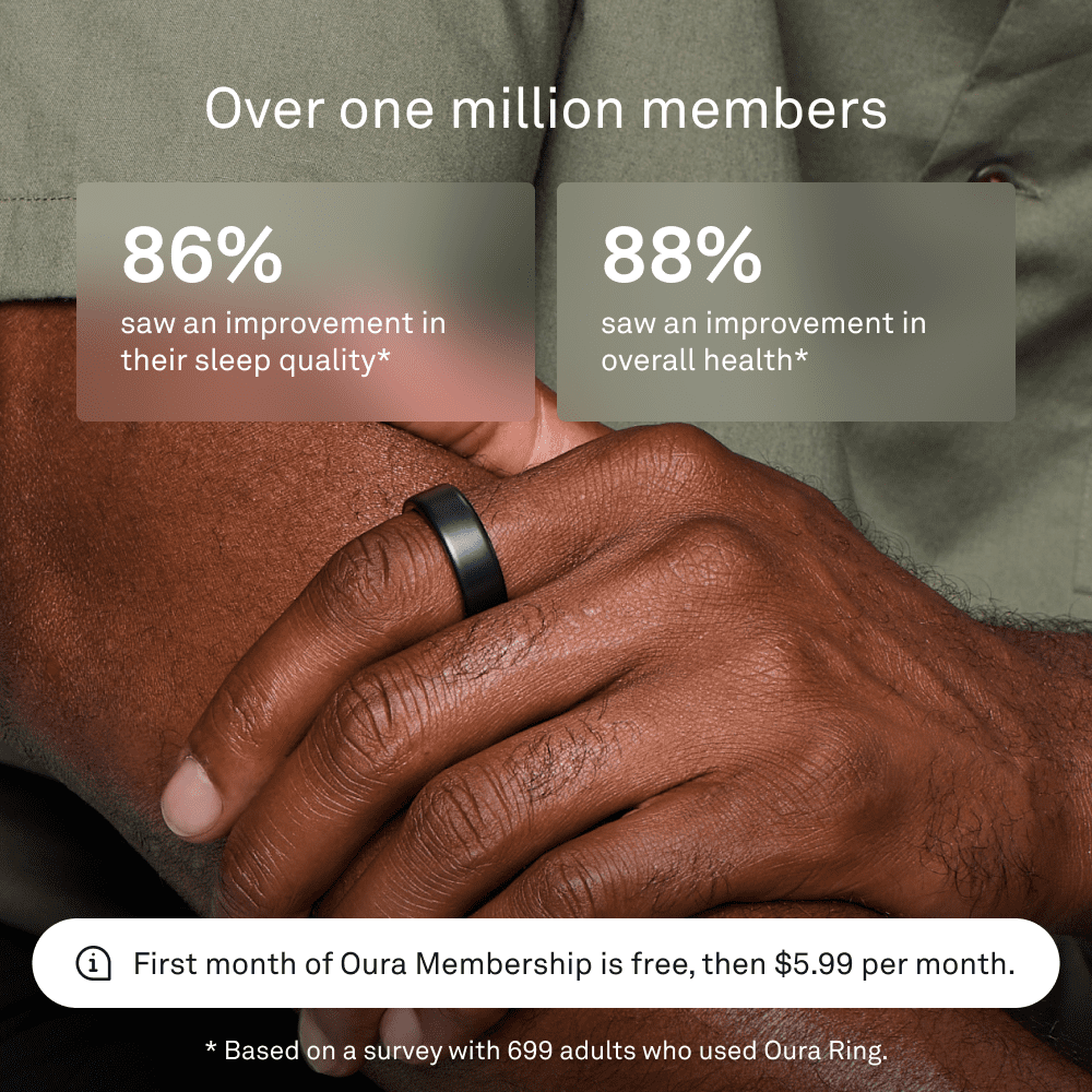 Oura Ring 4, Stealth, Size 14, Smart Wearable, Sleep, Fitness & Heart Rate Tracker, 8-Day Battery (Size Before You Buy)