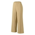 thumbnail image 4 of Womne's Pants Casual Solid Loose Cozy Comfy Straight Leg with Pockets Flare Pants Gold S, 4 of 6