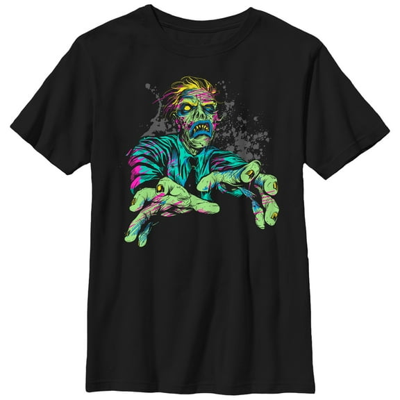 Boy's Lost Gods Halloween Zombie Attack Graphic Tee Black Small