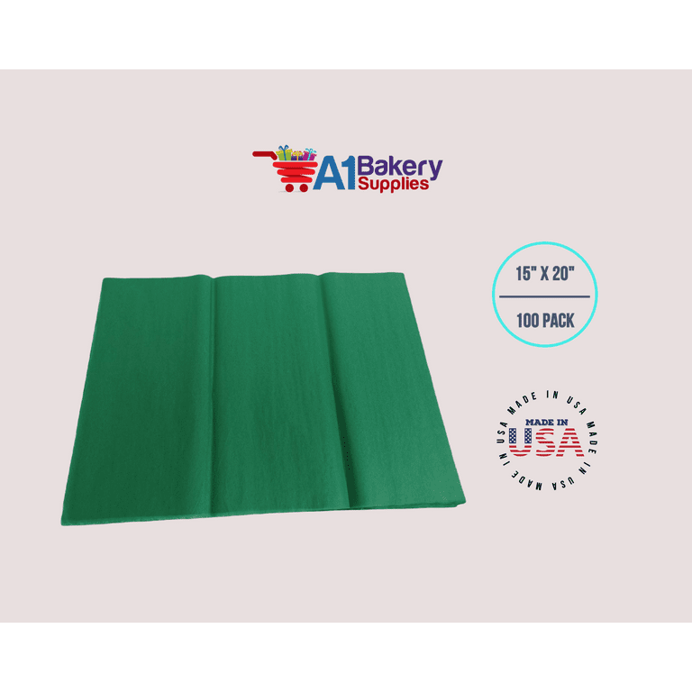 Emerald Green Tissue Paper Squares, Bulk 100 Sheets, Presents by A1 Bakery  Supplies, Made In USA Large 15 Inch x 20 Inch
