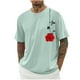 thumbnail image 1 of Camisas de Manga Larga para Hombres Imprimir Casual Cuello Redondo Blusa de Manga Corta, Camisas de Lino para Hombres, 1 of 8