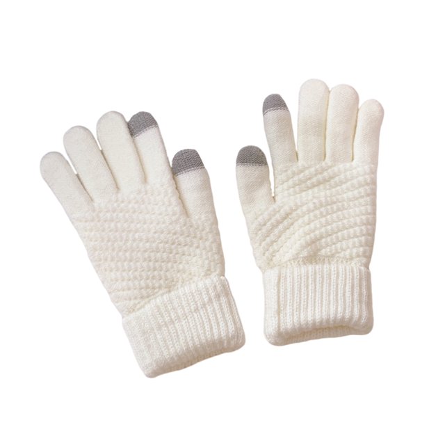 Guantes mágicos térmicos elásticos con pantalla táctil de invierno para mujer Guantes de mensajes de de lana gruesa de punto de lana cálida para blanco Sunnimix guantes de punto de invierno