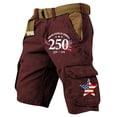 thumbnail image 2 of Mens Mermories Day 250th Anniversary Cargo Shorts, Vintage USA Flag Pattern Casual Summer Shorts Cargo Work Pants, 2 of 4