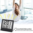 thumbnail image 4 of 2X Reloj Despertador Digital LCD Plegable Electrónico Reloj Higrómetro de Temperatura de Escritorio Estación Meteorológica Reloj de Mesa de Escritorio Negro, 4 of 5