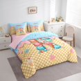 thumbnail image 2 of Manfei Lovely Letter R 7pcs Queen Bedding,Kawaii Ice Cream Bedding Comforter Set Queen,Yellow,Pink Reversible, 2 of 7