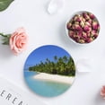thumbnail image 4 of FMSHPON Hawaiian Beach Set of 6 Round Coaster for Drinks, Absorbent Ceramic Stone Coasters Cup Mat with Cork Base for Home Kitchen Room Coffee Table Bar Decor, 4 of 6