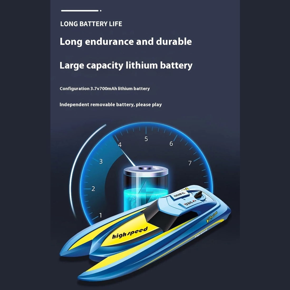 RC Speedboat Remote Control Boat Dual Motor Electric Watercraft With 2.4GHz Long Range Control Waterproof Hull Outdoor Model Boat for Adults Hobbyists- Blue