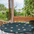 thumbnail image 2 of Ambesonne Christmas Emoji Fitted Round Tablecloth, Xmas Winter Art, 40"- 44" Diameter, Dark Teal Pale Seafoam, 2 of 5