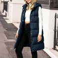 thumbnail image 4 of IUYRTFE Women's Long Hooded Puffer Vest with High Collar and Zipper Front Quilted Winter Coat with Pockets, 4 of 7