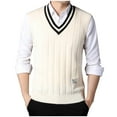 thumbnail image 2 of Augper Man Fallow Pullover Casual Sweater Vest Fashion V-neck Woolen Sweater Sleeveless, 2 of 7