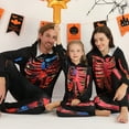 thumbnail image 4 of Baozhu Family Matching Halloween Onesies Pajamas,Funny Skeleton Printed Hooded Zippered PJs Holiday Loungewear for Kids(Unisex 2T-12T), 4 of 12