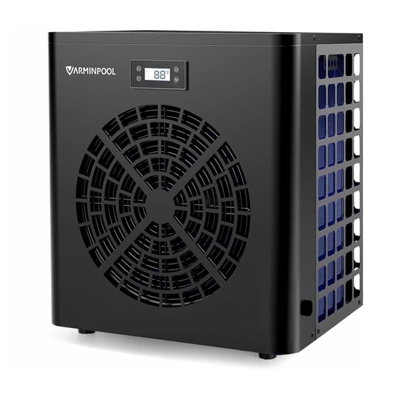 Varminpool Above Ground Pool Heater, Max 16000BTU up to 5400gallons Electric Swimming Pool Heat Pumps, Titanium Heat Exchanger, 110V/120V, Fits 8/11/15 Foot Pools Heating Pool Warmer