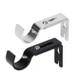 thumbnail image 1 of Ganchos ajustables para soporte de pared para barra de cortina, juego de 4, níquel plateado+soportes para barra de cortina negros, soporte para barra de cortina ajustable general, 1 of 5