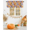 thumbnail image 2 of Valances for Windows, Thanksgiving Autumn Vintage Pumpkin Purple Flowers Rod Pocket Short Window Valance Curtains Holiday Window Treatment for Kitchen Living Room Bathroom, 60"x18", 2 of 6