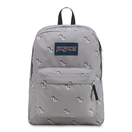 JanSport Superbreak Classic Backpack With Web Haul Handle, Unicorn Gray