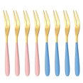 thumbnail image 1 of 8-Piece Stainless Steel 2-Prong Appetizer Forks, Small Forks, Fruit Fork, 1 of 6