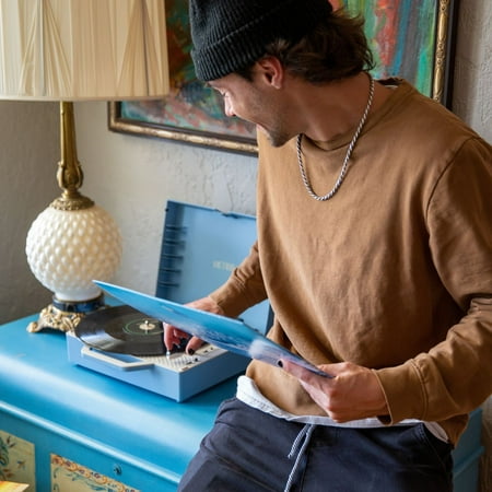 Victrola - Re-Spin Sustainable Bluetooth Suitcase Record Player - Light Blue