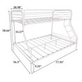 thumbnail image 5 of Twin Over Full Size Bunk Bed , Heavy Duty Metal Bunk Bed with Enhanced Upper-Level Guardrail and Slatted Support, Noise Free, White, 5 of 7