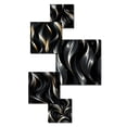 thumbnail image 3 of Designart "Floral Elegance In Black And Silver II" Abstract Wall Art Set Of 5 - Black Glam Wall Living Room Decor Set, 3 of 6
