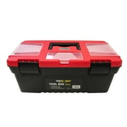 The Works Tool Box with Lid Organizers and Removable Tool Tray, 14"