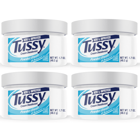 Tussy Deodorant Cream, Powder Fresh, 1.7 Oz (4 Pack)