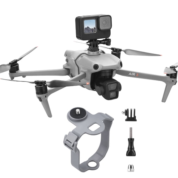 Flysimple Top Camera Mount Adapter for DJI Air 3S / Air 3 Drone,1/4 Inch Screw Tripod Extension Bracket for Insta360 GO Ultra/X5/DJI Action 6/5 Pro/Nano/Pockt 3 Series, LED & Vlogging Accessories
