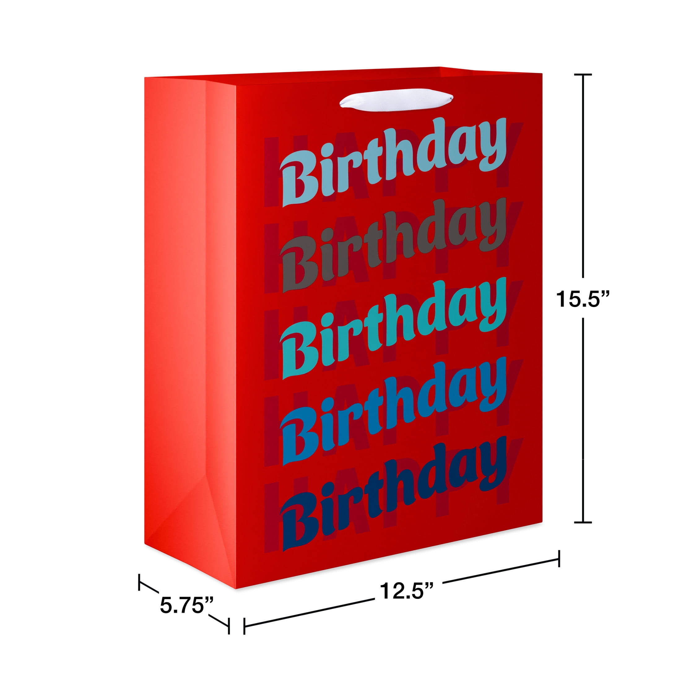 American Greetings 15.5 in. Extra Large Red Birthday Gift Bag, Happy Birthday (1-Count)