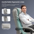 thumbnail image 4 of Big and Tall Office Chair with Footrest, Executive Ergonomic High Back Home Gaming Chair with Removable Lumbar Support Rolling Comfy Computer Desk Chair,Grey, 4 of 6