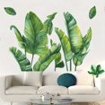 thumbnail image 1 of 2pcs, Natural Green Plants Wall Stickers (17''*24'') Detachable Free Combination TVC Palm Leaf Plant Wall Sticker Art Mural.Suitable For Bedroom Office Living Room TV Wall Decor, 1 of 4