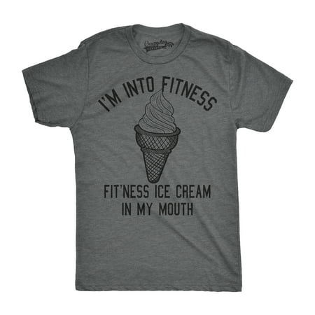 Mens Fitness Ice Cream In My Mouth Tshirt Funny Sweets Workout Desert