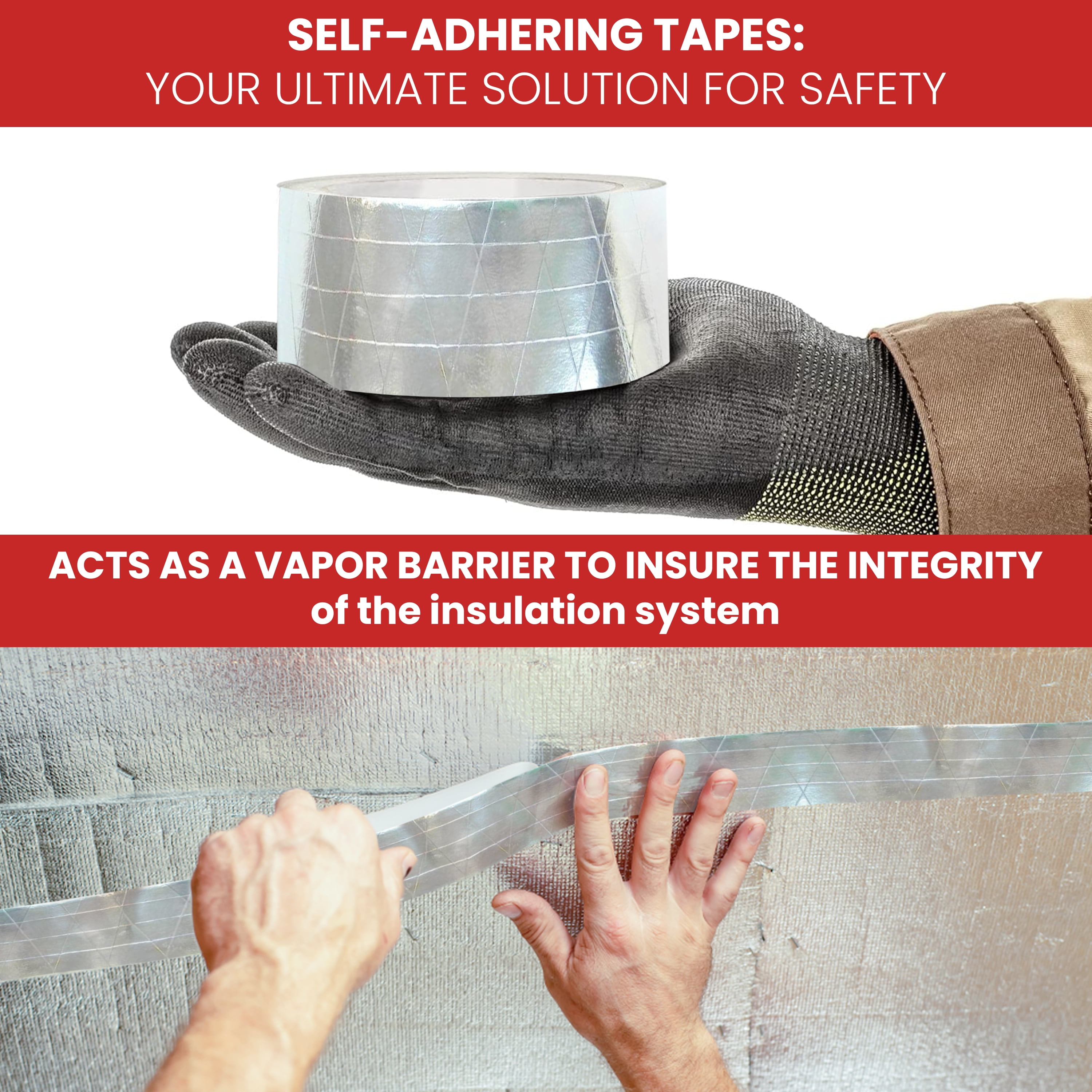 T.R.U. FSK-R Aluminum Foil/Scrim/Kraft Jacketing Insulate Tape with Rubber Adhesive. 50 Yards. (4" (96mm)
