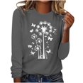 thumbnail image 1 of DondPO Hauts d'Automne pour Femmes, Sweat à Capuche Décontracté à Manches Longues, Imprimé Pissenlit, Col Rond, Tendance Automne, Gris TG, Liquidation!, 1 of 4