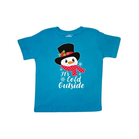 

Inktastic It s Cold Outside with Cute Snowman and Snowflakes Gift Toddler Boy or Toddler Girl T-Shirt