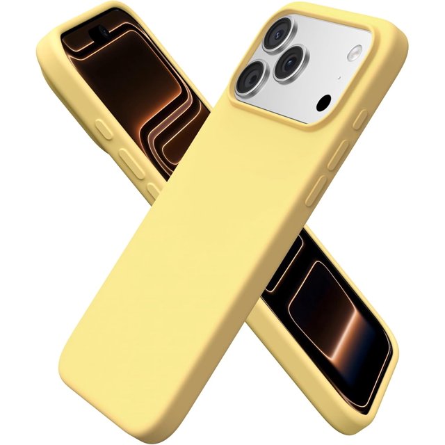 Compatible with iPhone 17 Pro Max Case,Slim Liquid Silicone 4 Layers Soft Gel Rubber Shockproof Protective Phone Case 6.9" with Anti-Scratch Microfiber Lining- Yellow