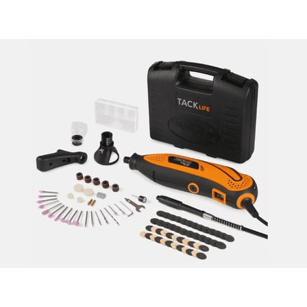 TACKLIFE Rotary Tool Kit Variable Speed with Flex Shaft, 80 Accessories for Cutting, Grinding, Sanding, Polishing & Engraving