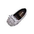 thumbnail image 2 of JDQJBZ Girl's Sandals Mary Jane Rhinestone Pearl Sparkly Comfort Stretch Band Ballet Shoes, 2 of 5