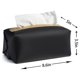 thumbnail image 2 of 1 unidad (negro) caja de pañuelos impermeable gruesa de cuero PU soporte de almacenamiento de pañuelos caja para pañuelos de papel para coche/hogar/oficina/decoración de boda, 2 of 5