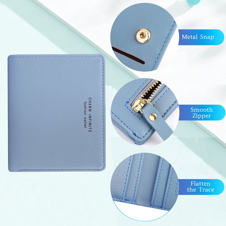 EEEkit PU Leather Short Bifold Wallet, Blue photo 4