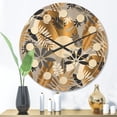 thumbnail image 2 of Designart 'Retro Geometric Luxury Jungle Foliage Pattern' Mid-Century Modern Wood Wall Clock, 2 of 5