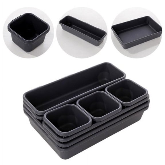 Sunjoy Tech 8Pcs/Set Interlocking Drawer Organizer Tray, Desk Drawer Organizer, Office Drawer Dividers Storage Bins for Kitchen Bathroom Office, 3 Different Sizes