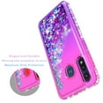 thumbnail image 6 of Motorola Moto E 2020 Phone Case, with [Tempered Glass Protector Included] Liquid Floating Glitter Quicksand Bling with Spot Diamond Cover - Pink/Purple, 6 of 6