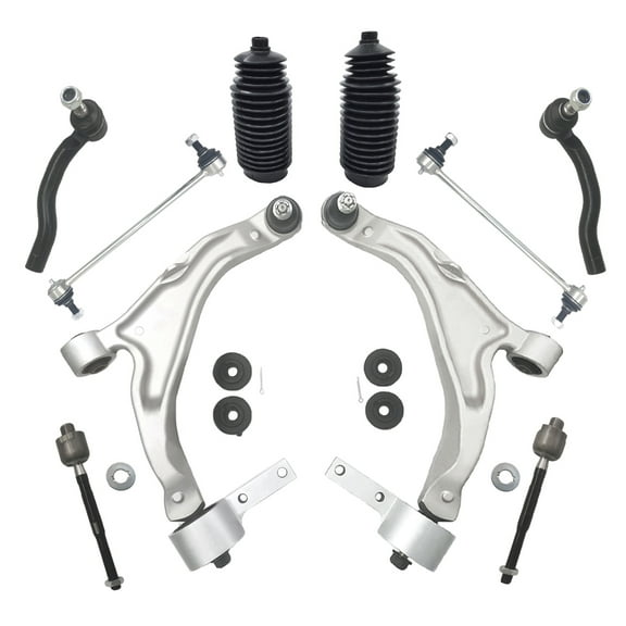 Frenzybro 10 Pcs Front Lower Control Arm Ball Joints Suspension Kit Inner Outer Tie Rods Sway Bar Links Replacement For 2009-2015 Honda Pilot